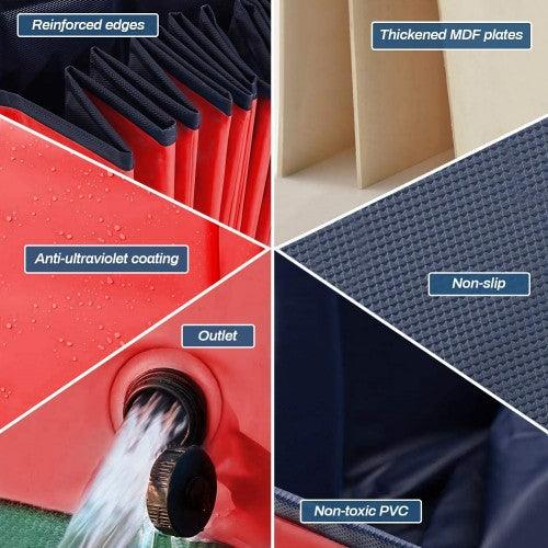 160 x 30 cm Portable Dog Kiddie Swimming Pool , PVC Foldable Non-Slip Bathtub for Small to Large Dogs Pets (Red) - Toytexx 160 x 30 cm Portable Dog Kiddie Swimming Pool , PVC Foldable Non-Slip Bathtub for Small to Large Dogs Pets (Red) - Toytexx